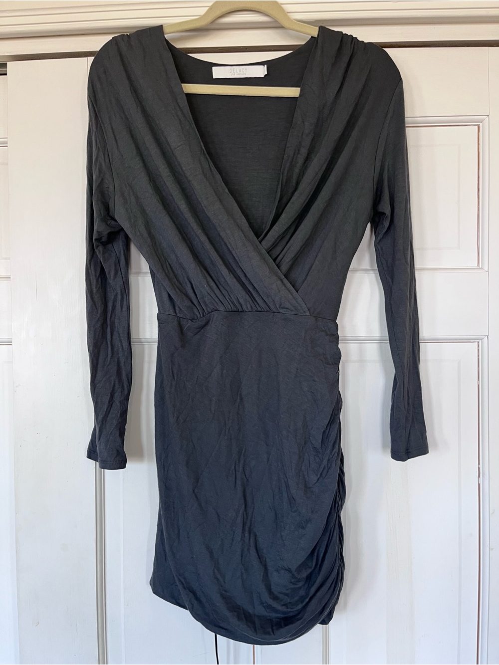 Delacy LA Long Sleeve Dress in Charcoal
